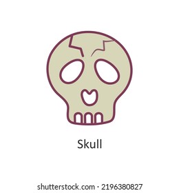 Skull vector filled outline Icon Design illustration. Halloween Symbol on White background EPS 10 File