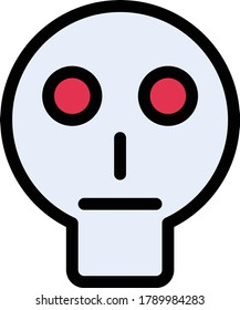 skull vector flat color icon 