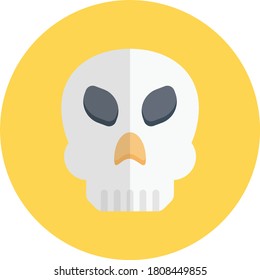 skull vector flat color icon 