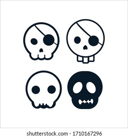 Skull vector flat designs. Skull logo designs