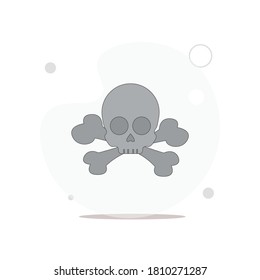 skull vector flat illustration on white