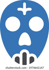 skull vector glyph color icon