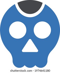 skull vector glyph color icon