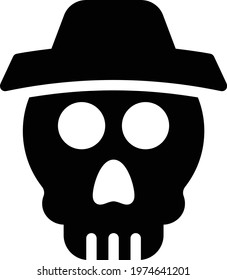 skull vector glyph flat icon