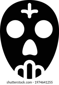 skull vector glyph flat icon