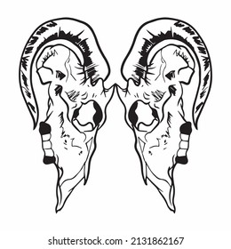 Skull vector graphic design illustration, Art tattoo sketch, hand draw, print use,icon