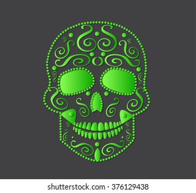 Skull vector green