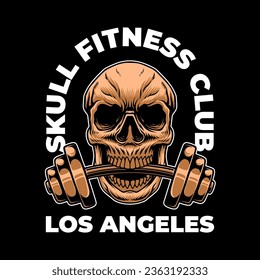 Skull vector for gym fitness logo design