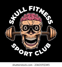 Skull vector for gym fitness logo design