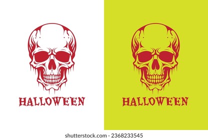 Skull vector, Halloween t-shirt design.