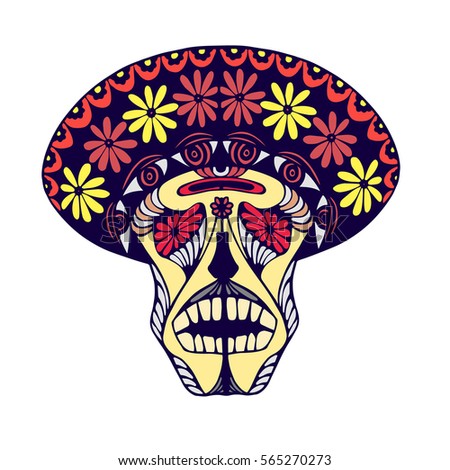 Skull vector head. Mexican holiday of dead symbol. Dia de los Muertos. Sugar skull.