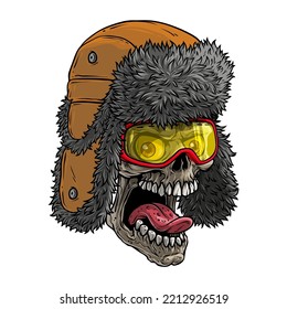 Skull vector with headgear suitable for logo design