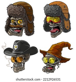 Skull vector with headgear suitable for logo design