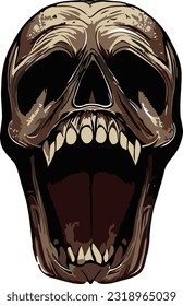Skull vector, Human Colorful Skull vector illustration silhouette Art.