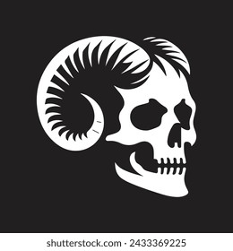 Skull Vector Icon. Black and white human skull