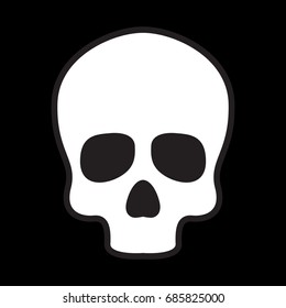 skull vector icon bone logo Halloween illustration