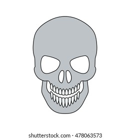 Skull vector icon. Flat style. Cartoon style. Military symbol for web and mobile.
