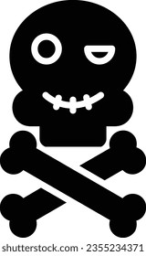 Skull Vector Icon Glyph Style