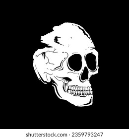 Skull vector icon, hand-drawn skull, danger icon, warning icon, and illustration of a human skull skeleton.