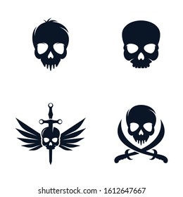 Skull vector icon illustration design