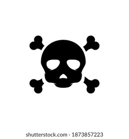 Plantilla de diseño de ilustración de icono de vector de cráneo