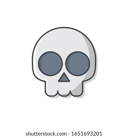 Skull Vector Icon Illustration. Pirate Emblem