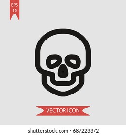 Skull vector icon, illustration symbol