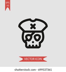 Skull vector icon illustration symbol