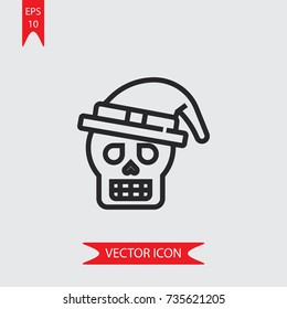 Skull vector icon, illustration symbol