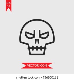 Skull vector icon, illustration symbol