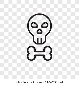 Skull vector icon isolated on transparent background, Skull logo concept