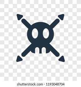 Skull vector icon isolated on transparent background, Skull transparency logo concept
