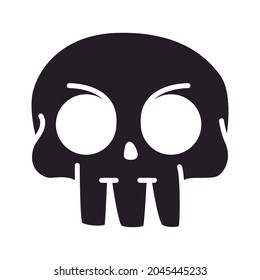 Skull vector icon isolated on a white background.
