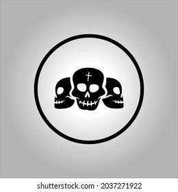 skull vector icon or logo can use for Halloween. Halloween icon set,symbol and vector,Can be used for web, print and mobile