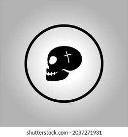 skull vector icon or logo can use for Halloween. Halloween icon set,symbol and vector,Can be used for web, print and mobile