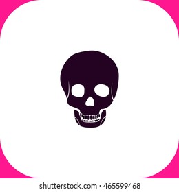 Skull vector icon on white background.