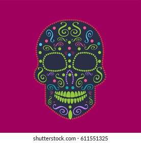 SKull vector icon ornament for fashion design, background or pattern 