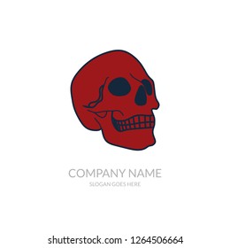 Skull Vector Icon Outline Community Business Company Stock Logo Design Template