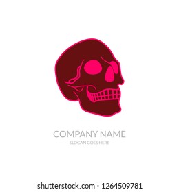 Skull Vector Icon Outline Community Business Company Stock Logo Design Template