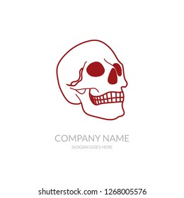 Skull Vector Icon Outline Community Business Company Stock Logo Design Template