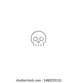 Skull vector icon, outline style