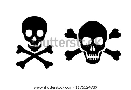 Skull vector icon set illustration isolated on white background