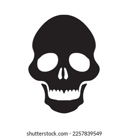 Skull vector icon. Skeleton symbol pictogram. Skull flat sign design. EPS 10 scull symbol