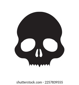 Skull vector icon. Skeleton symbol pictogram. Skull flat sign design. EPS 10 scull symbol