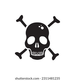 Skull vector icon. Skeleton symbol pictogram. Skull flat sign design. Scull icon. UX UI icon