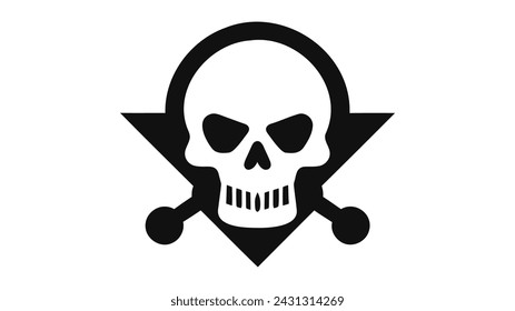 Skull vector icon. Skeleton symbol pictogram. Skull flat sign design. Scull icon