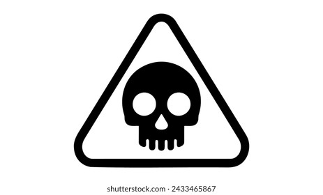 Skull vector icon. Skeleton symbol pictogram. Skull flat sign design. Scull icon. vector illustration on white background