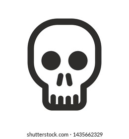 Skull vector icon. Style is flat rounded symbol, rounded angles, white background.