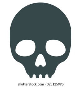 Skull vector icon. Style is flat symbol, soft blue color, rounded angles, white background.