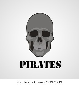 Skull vector icon, virus protection sign, pirates attack warning symbol